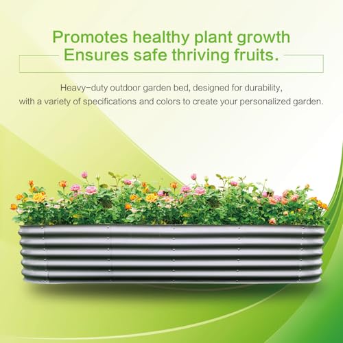 Galvanized Raised Garden Bed Dark Grey O985988