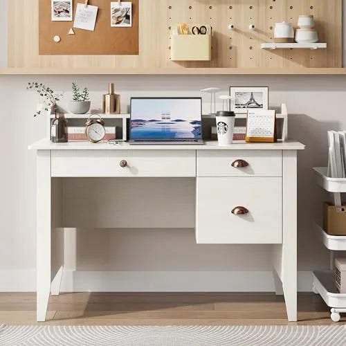 Black Computer Desk with USB Charging Port and Drawers J981990