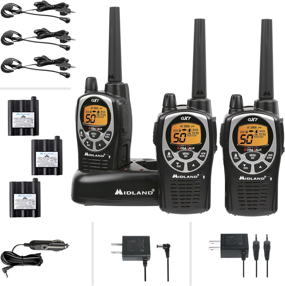 50 Channel Waterproof GMRS Two-Way Radio 3-Pack I9134