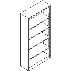 5-Shelf Metal Black Bookcase R38451