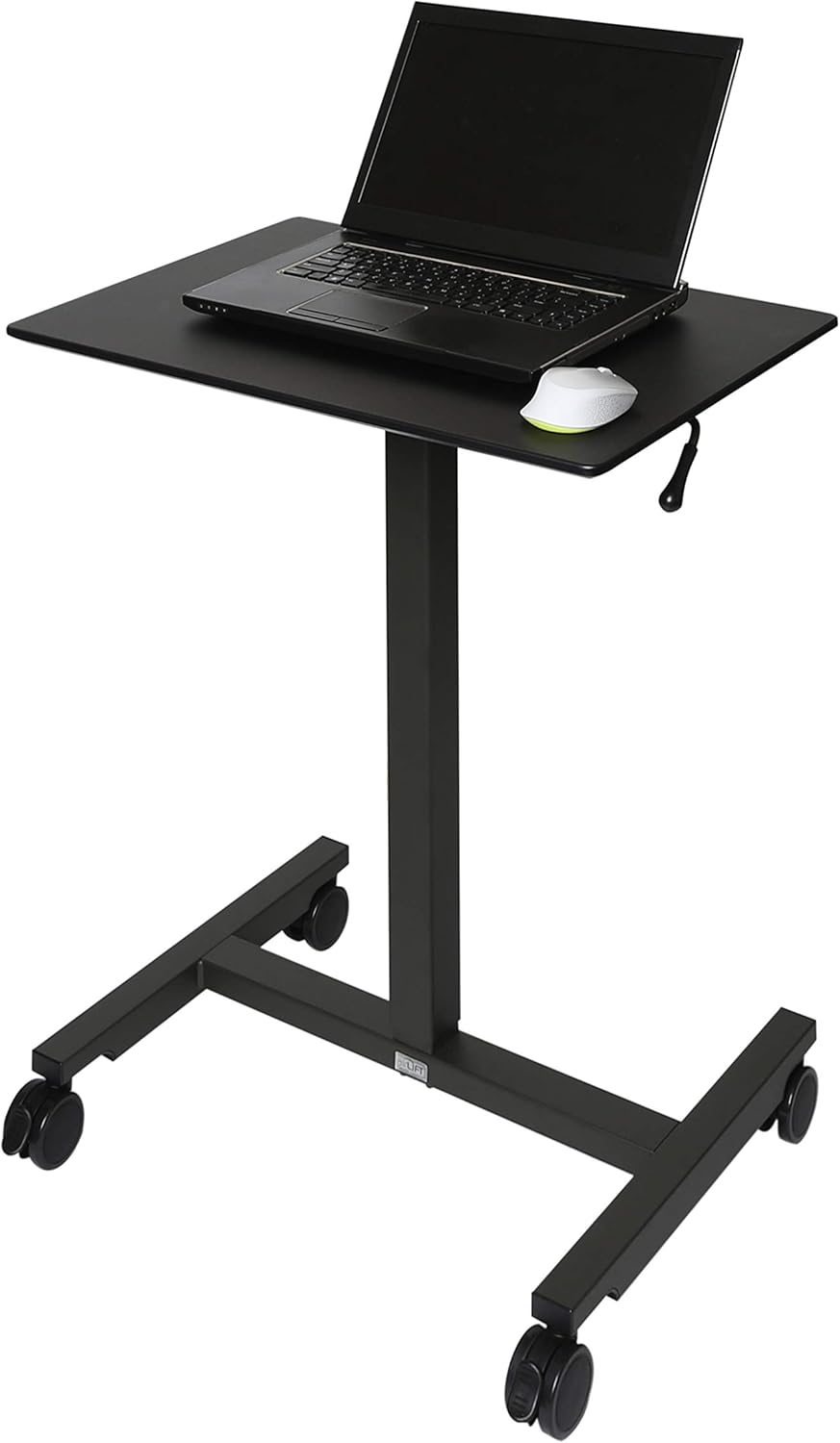 Black Mobile Rolling Height Adjustable Laptop Workstation Desk W45358