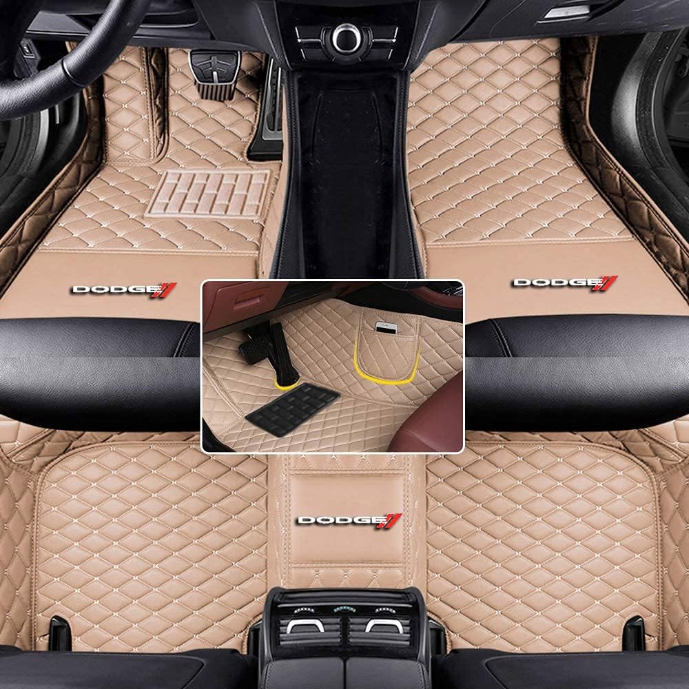 Custom Automotive Floor Mats Fit for Dodge Challenger Charger Durango Journey RAM 1500 All Weather Leather Car Mat Non-Slip Waterproof A446956