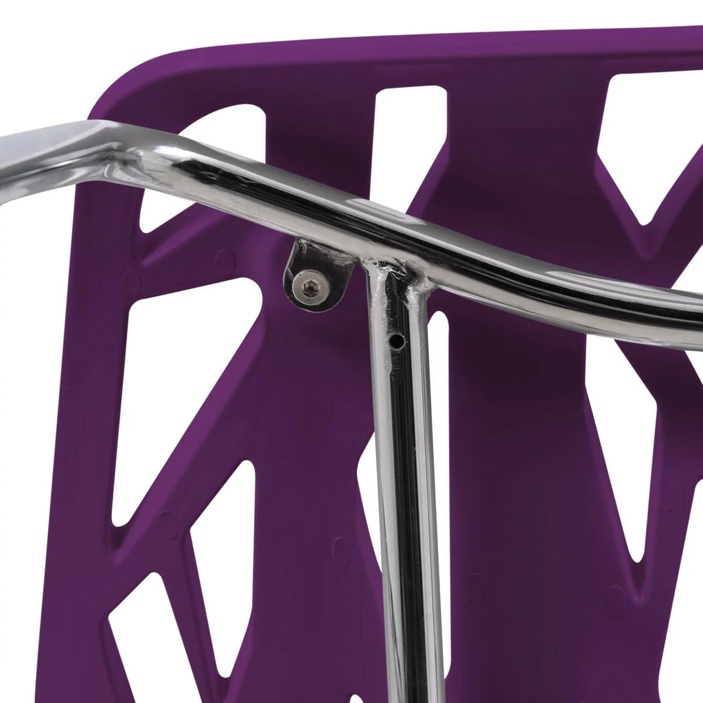 Vintage Modern Dining Chair with Chromed Legs Set of 2 U43053