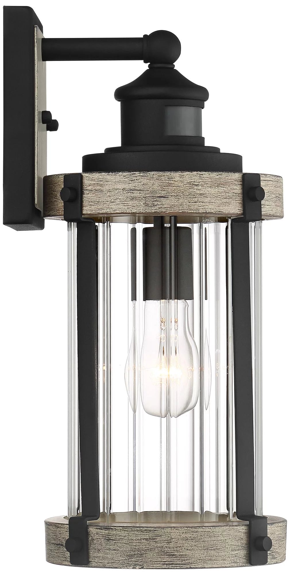 Set of 2 Gray Black Motion Sensor Dusk to Dawn Outdoor Wall Light Z74577