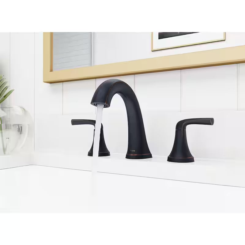 8 in. Widespread Double Handle Bathroom Faucet in Tuscan Bronze (2-Pack) Q337