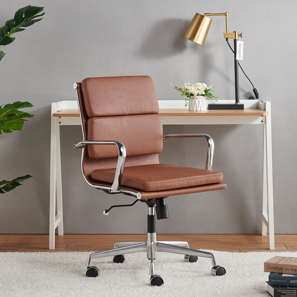 Brown Leather Adjustable Swivel Office Chair B84697