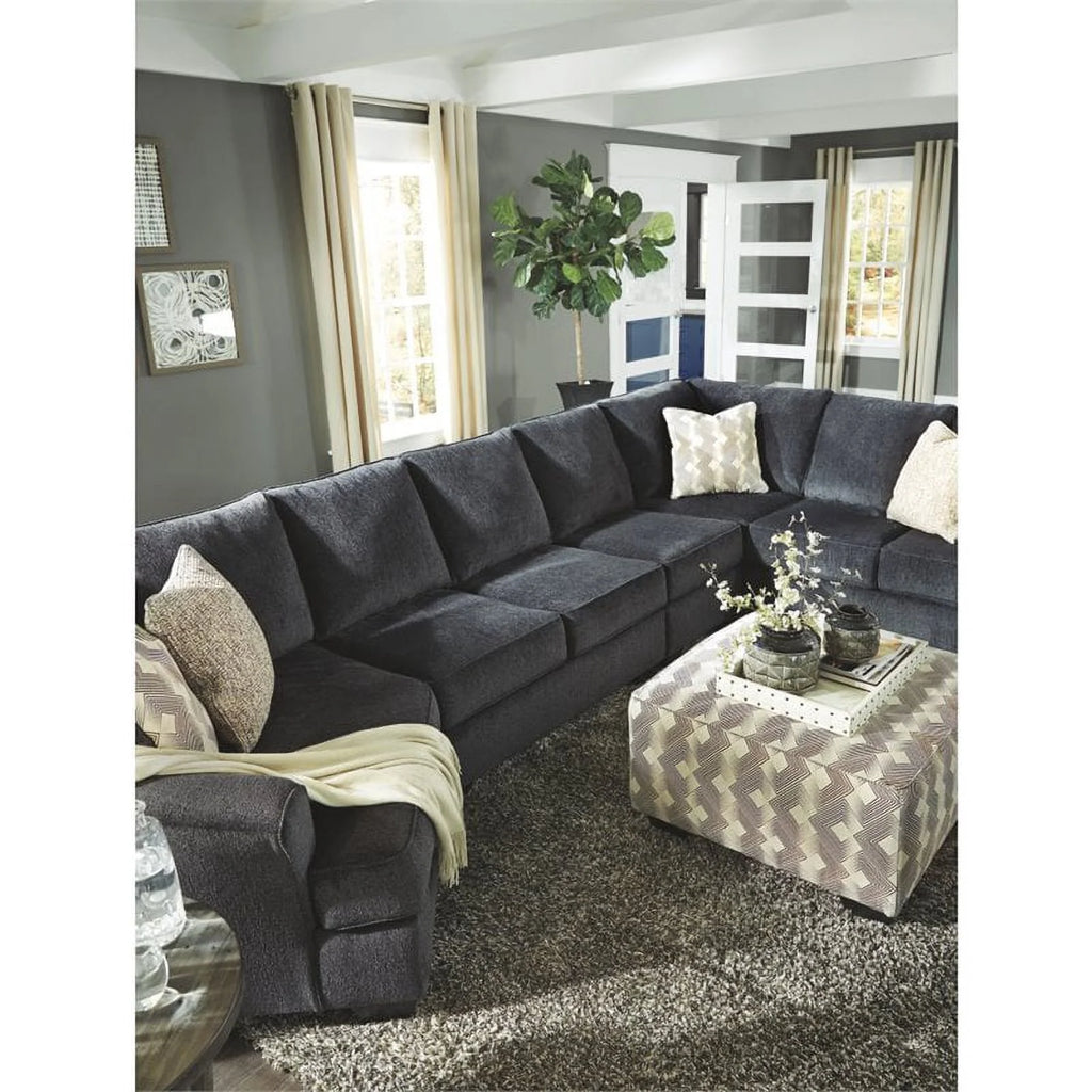 Gray Oversized Fabric Accent Ottoman Z3490