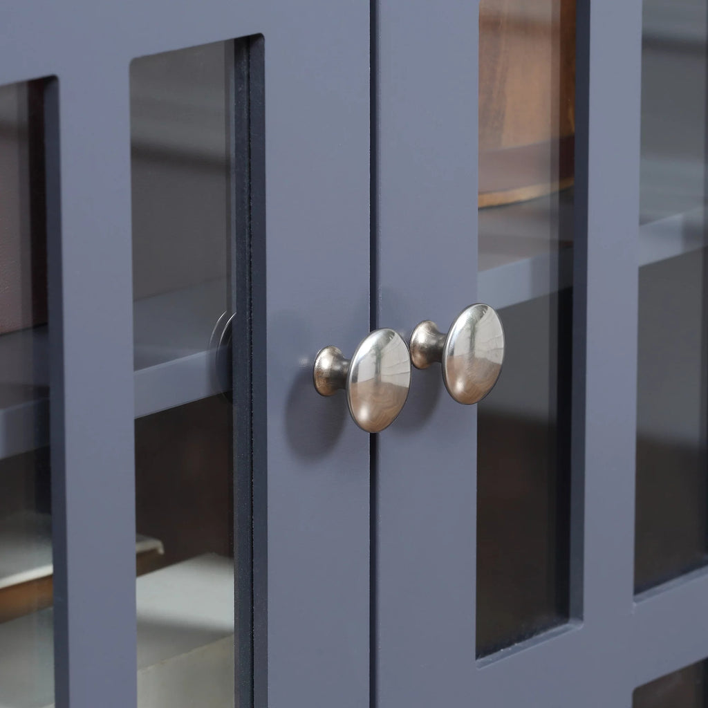 Gray Sideboard Buffet Cabinet with 4 Glass Doors Z3662