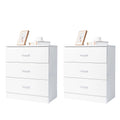 Set of 2 White 3 Drawer Dresser T6916