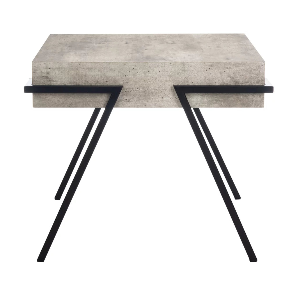 Light Grey Black Square Accent Table O8622