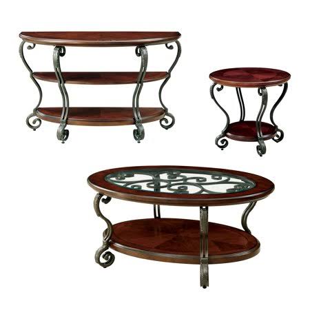 Brown Cherry 3-Piece Accent Table Set M4445