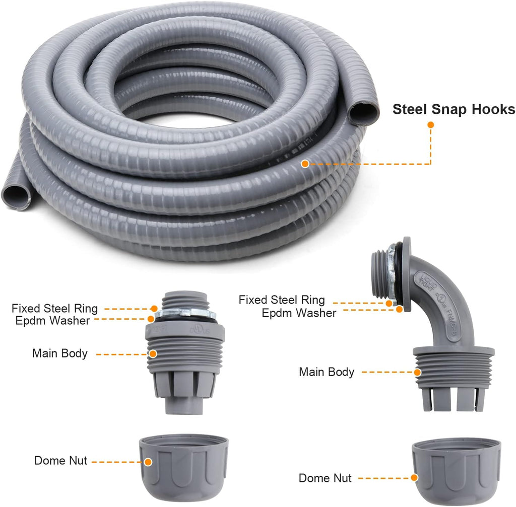 1 in. Dia 25ft Liquid-Tight Non Metallic Conduit Kit Pack of 2 S81922