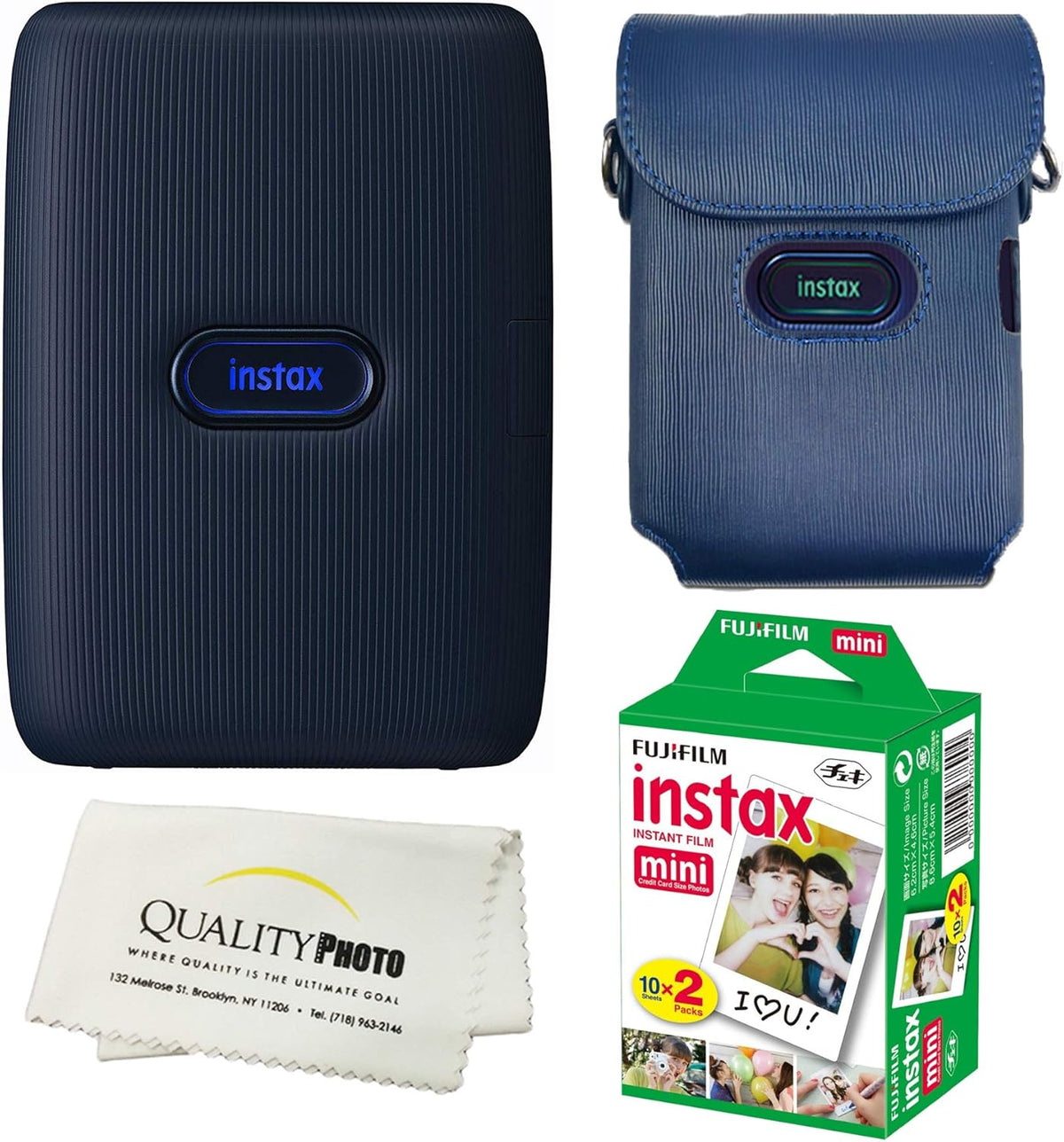 Instax Mini Link Smartphone Printer Bundle with Case and 20 Films F43247