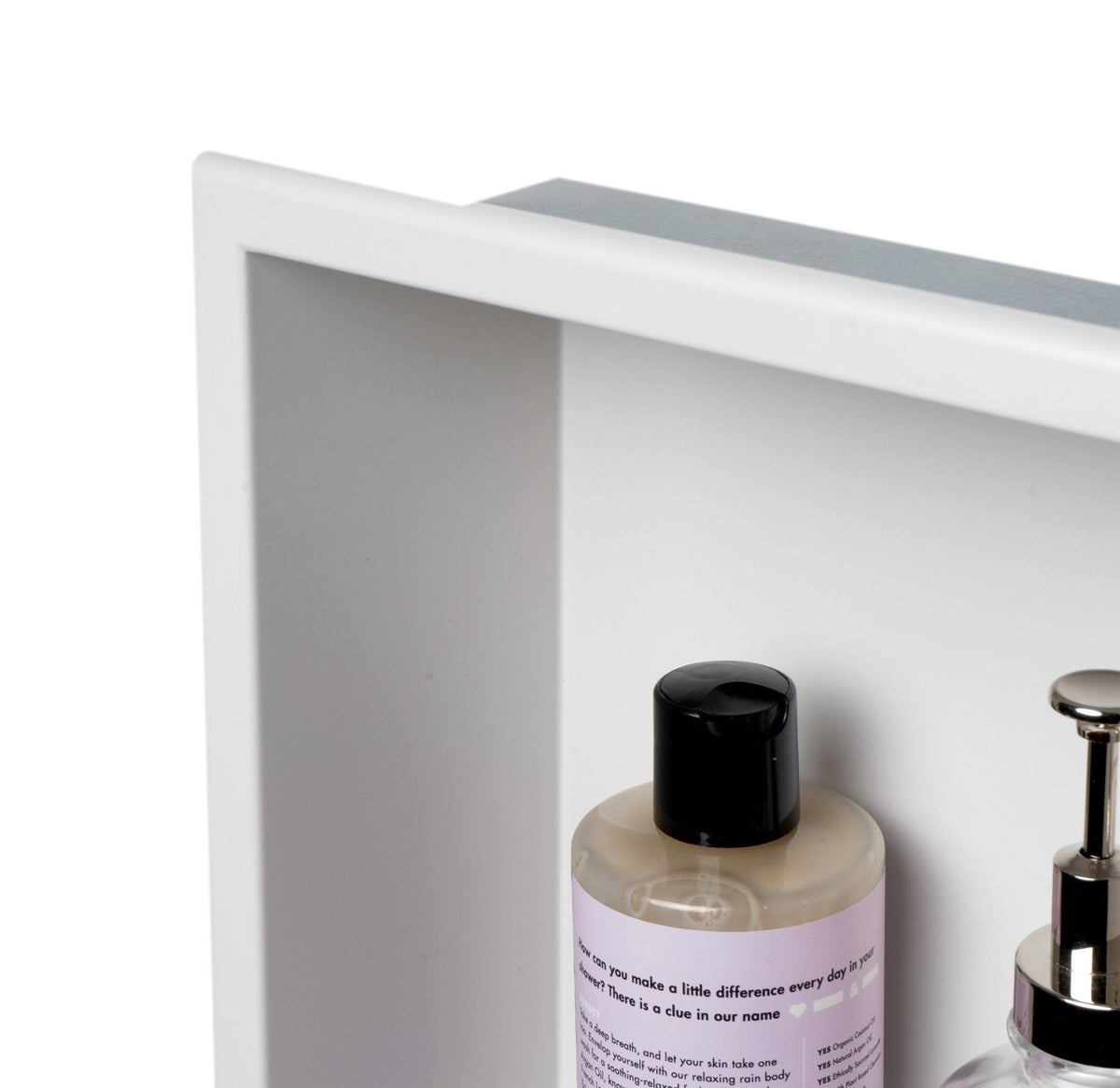 12 x 24 Stainless Steel Vertical Double Shelf Bath Shower Niche Matte White J583912