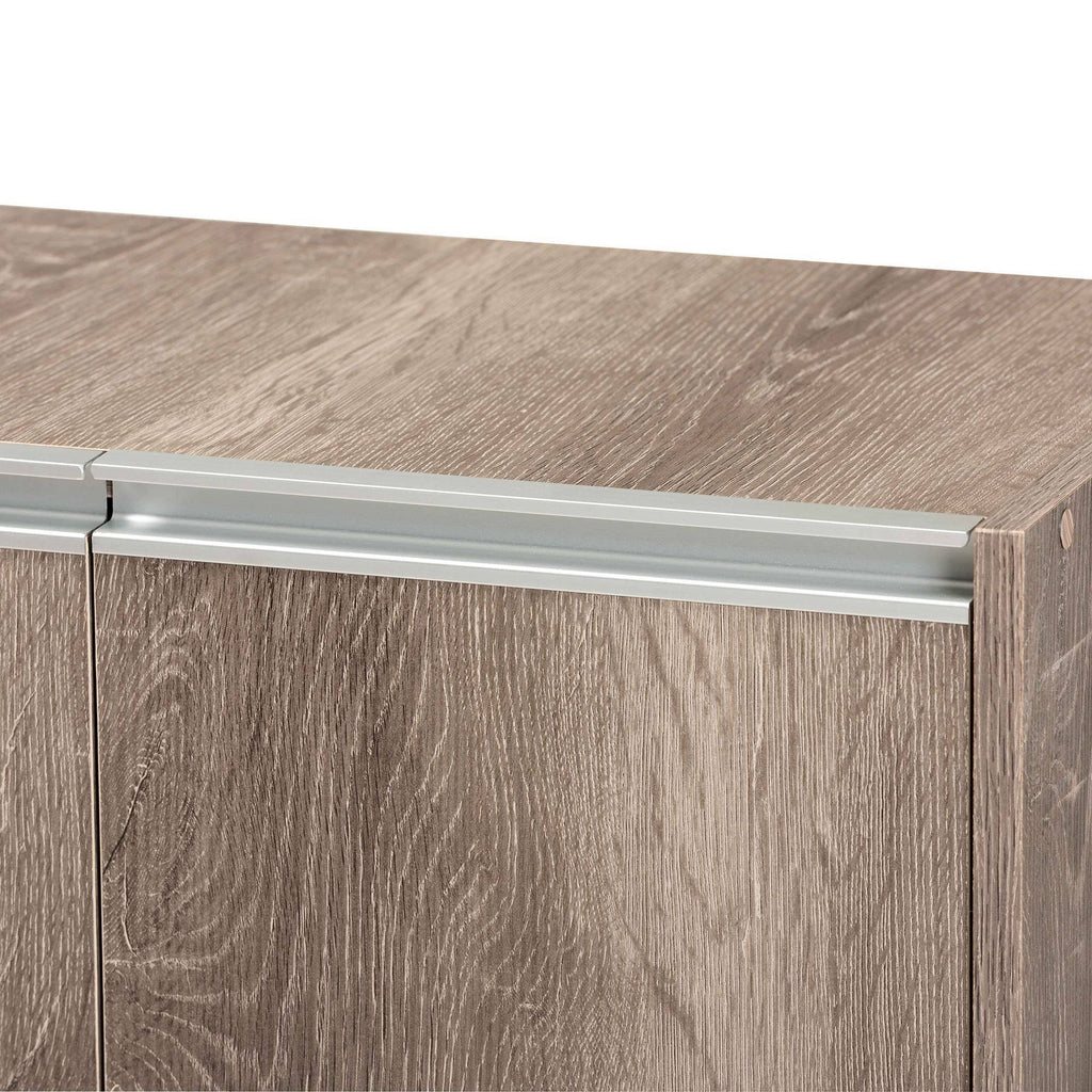 Weathered Oak Finished Wood 2-Door Shoe Cabinet E1709