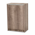 Weathered Oak Finished Wood 2-Door Shoe Cabinet E1709