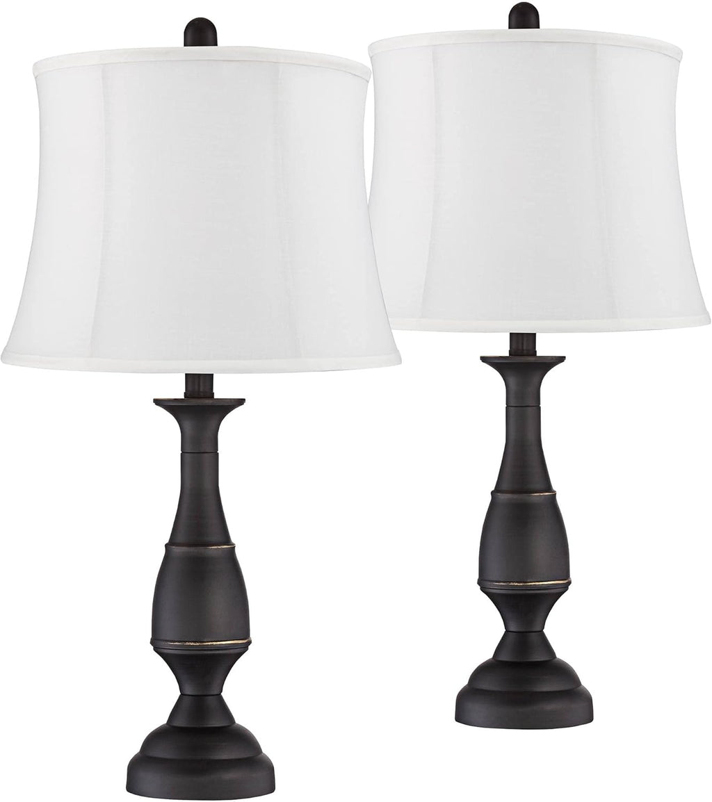 Set of 2 Dark Bronze Metal Table Lamps C49640