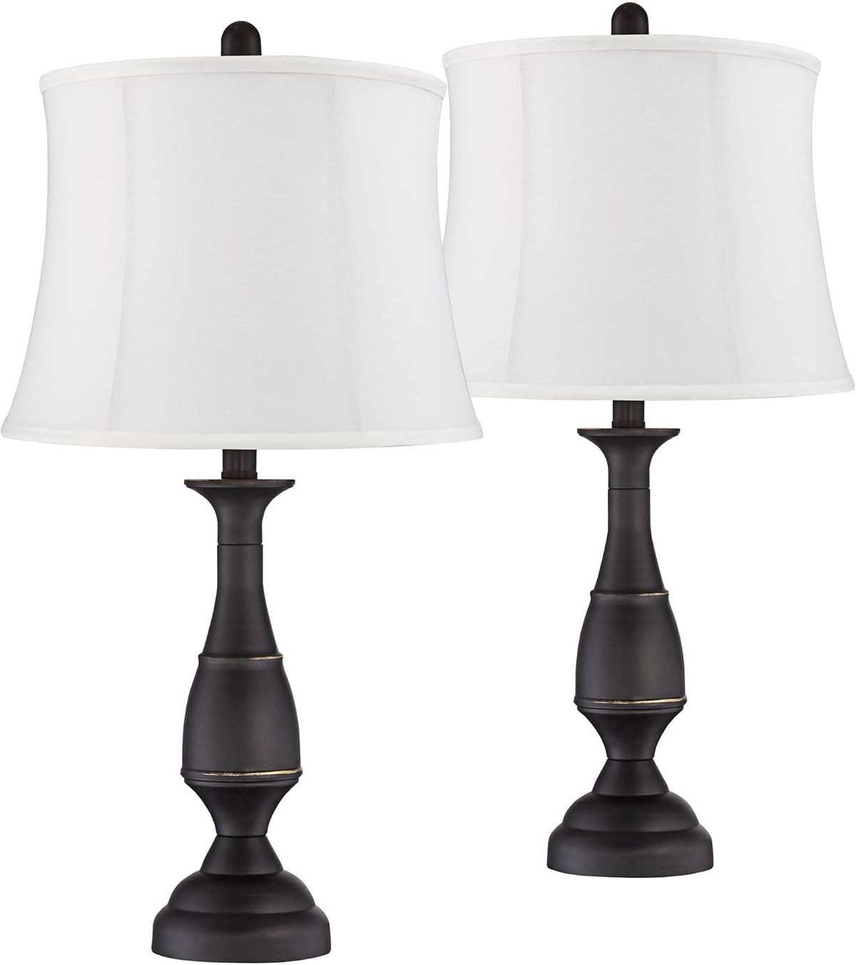 Set of 2 Dark Bronze Metal Table Lamps C49640