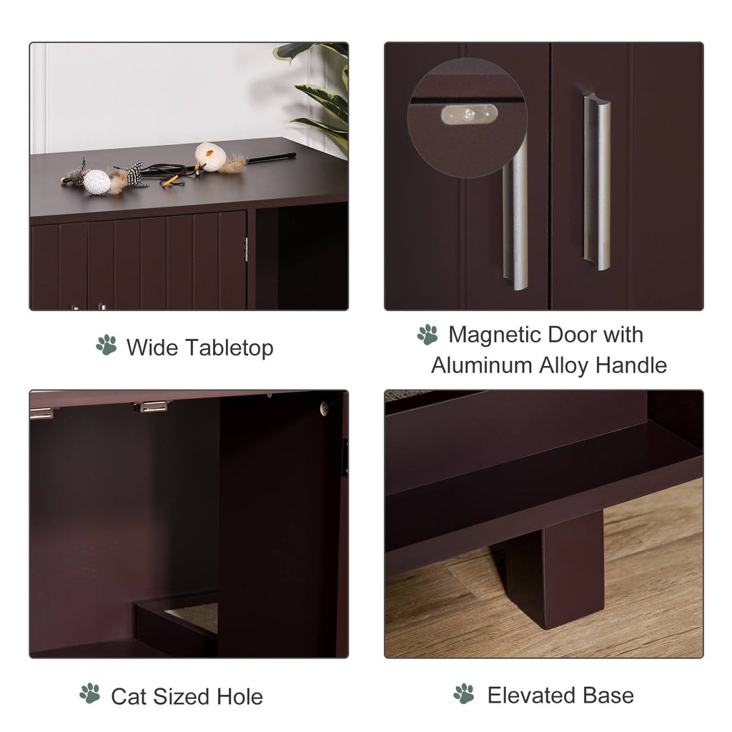 Cat Box Furniture with Scratch & Magnetic Doors F35180