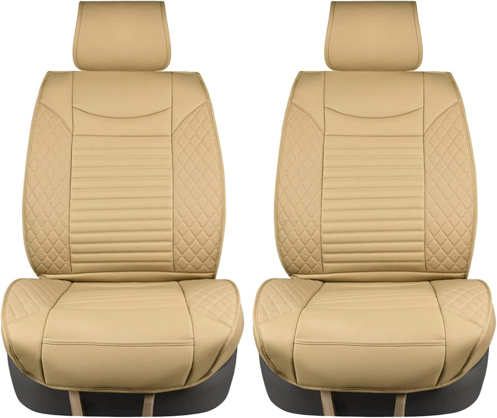 Black Red Waterproof Leather Car Seat Covers Set of 2 Z343