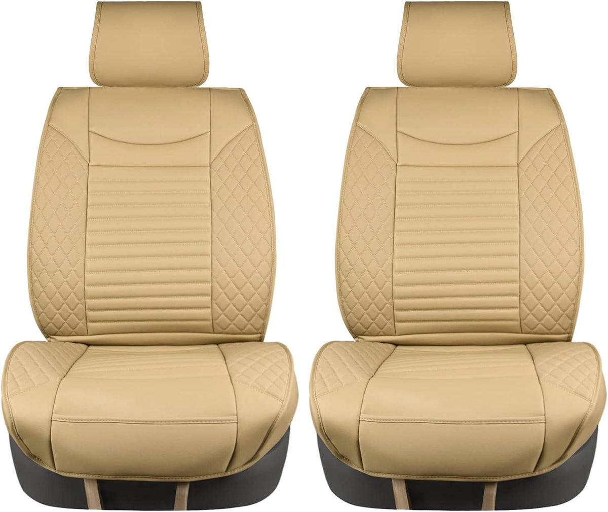 Black Red Waterproof Leather Car Seat Covers Set of 2 Z343