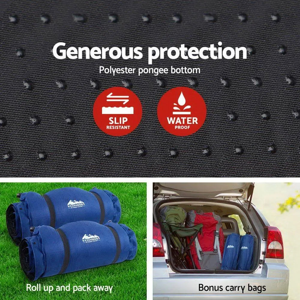Self Inflating Camping Sleeping Mat Double Navy 10cm Thick U71745