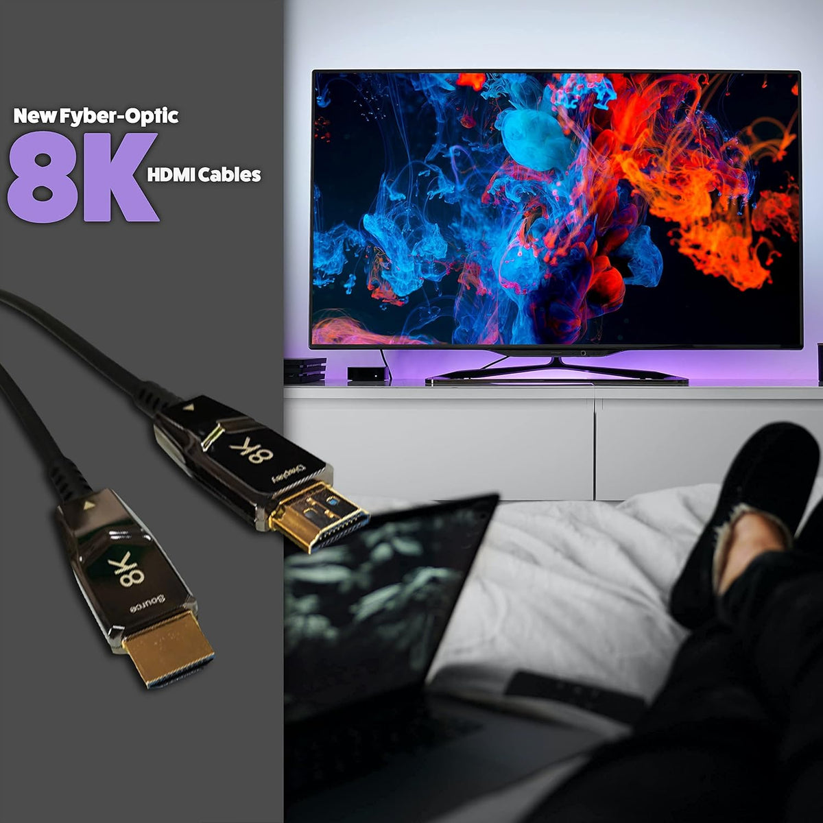 8K HDMI 2.1 Fiber Optic Cable 75ft P9144