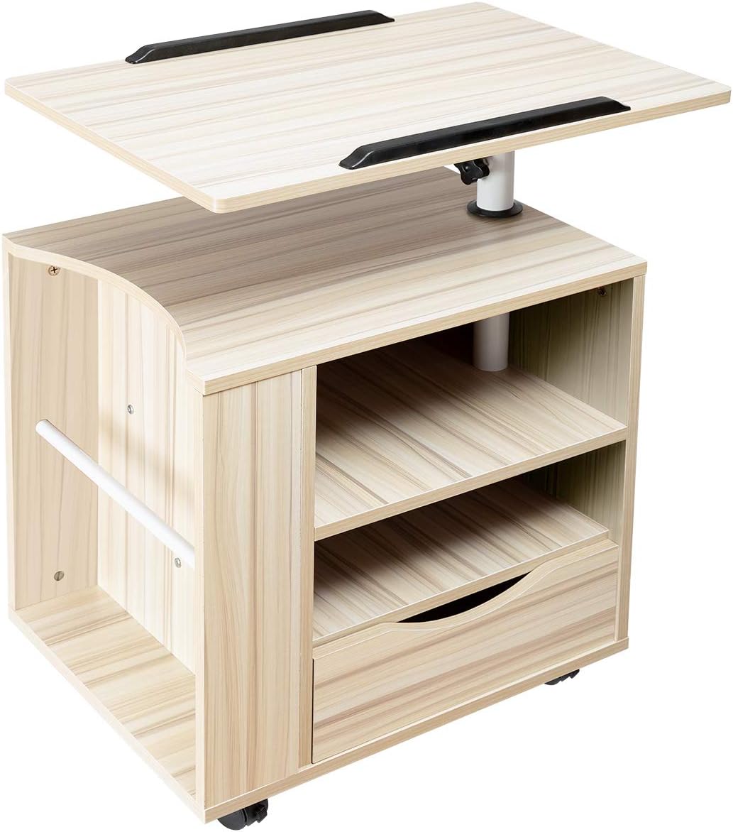 Beige Wooden Nightstand with Drawers E56186