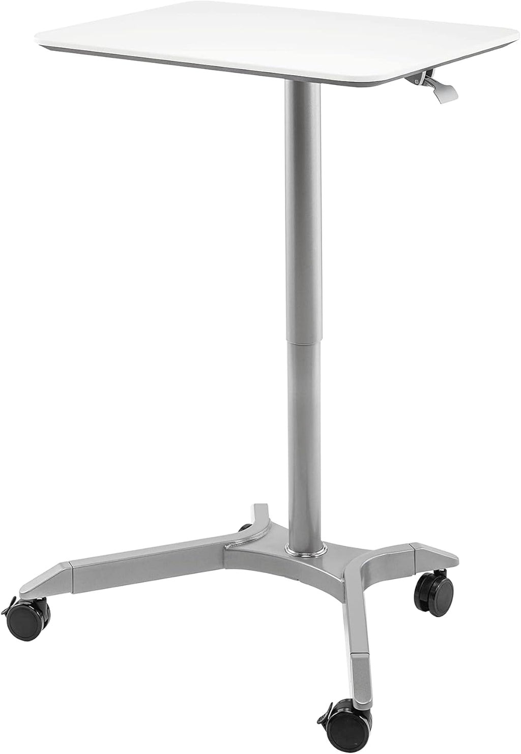 Black Mobile Rolling Height Adjustable Laptop Workstation Desk W45358