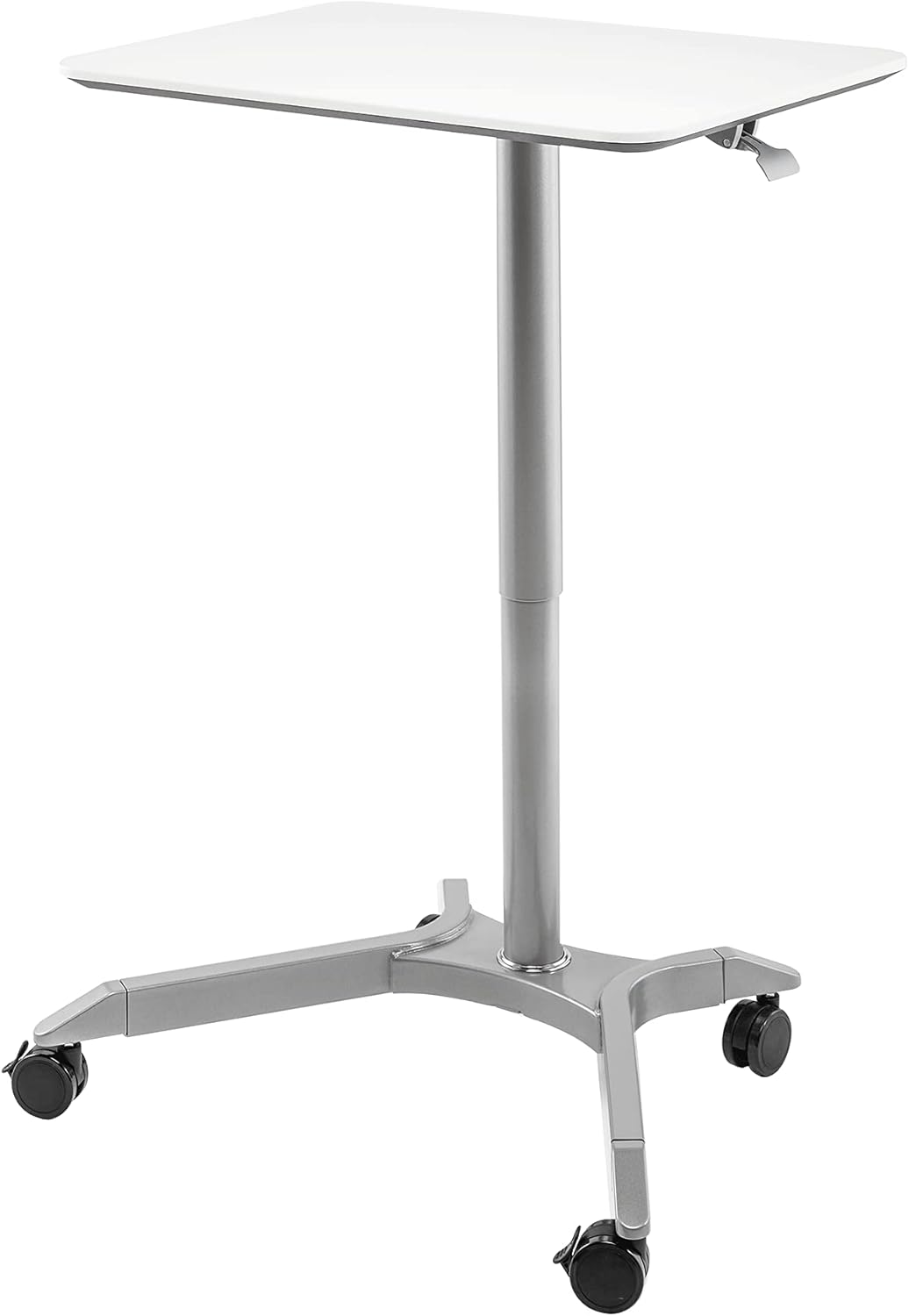 Black Mobile Rolling Height Adjustable Laptop Workstation Desk W45358