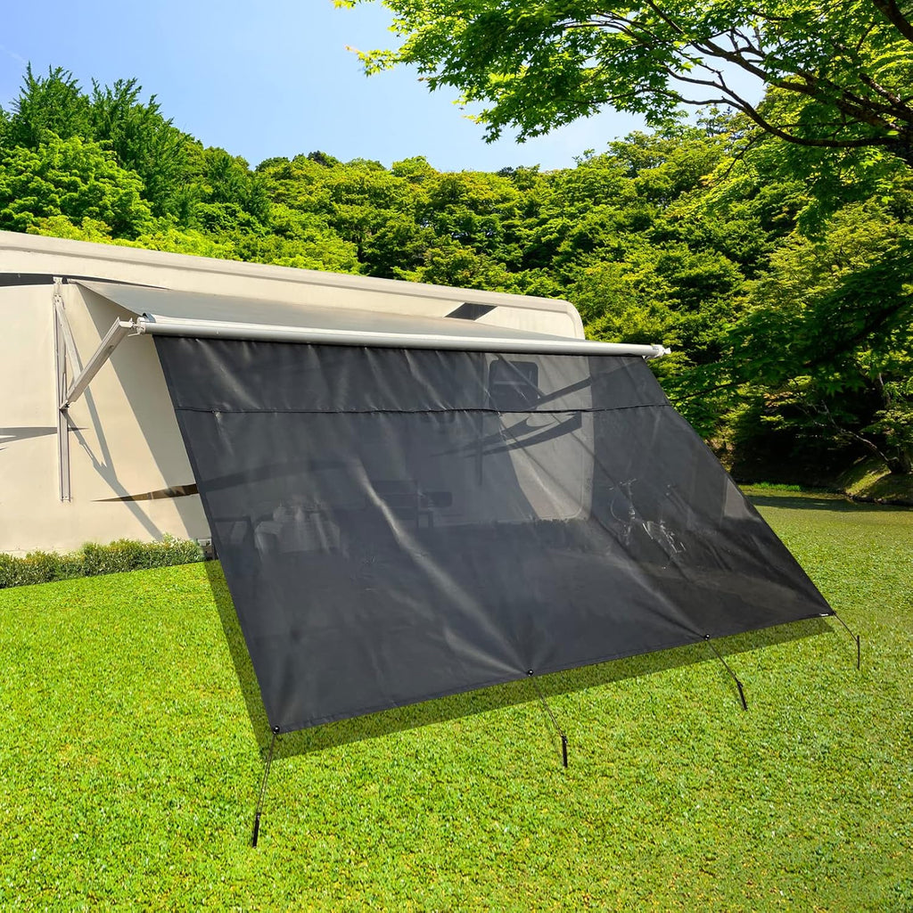 RV Awning Shade Screen with Zipper 8'X12'3'' U719