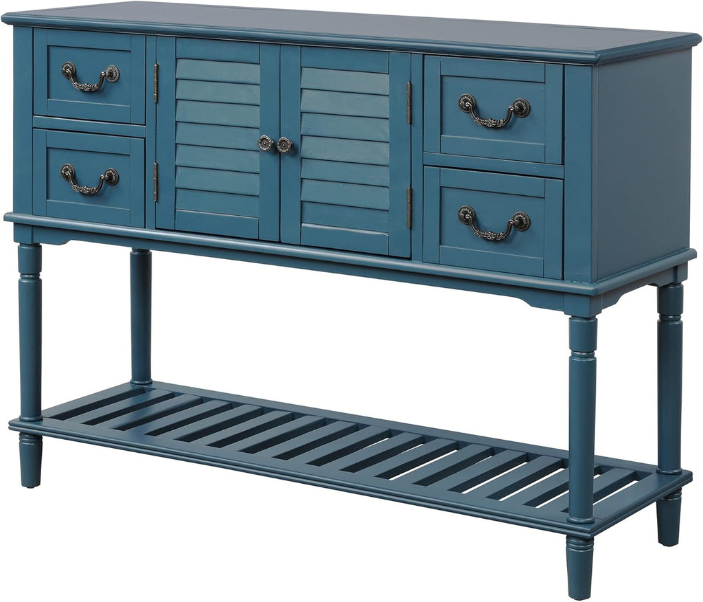 Vintage Console Table with 6 Drawers, 1 Cabinet and 1 Shelf M8387