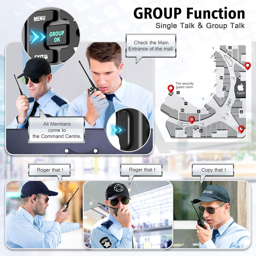 5 Watts UHF Programmable Handheld Two Way Radios 6 Packs W57928