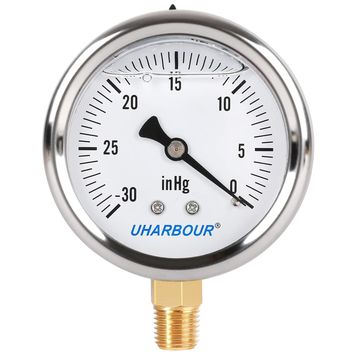 Glycerin Filled Pressure Gauge 5000psi/350bar Stainless Steel 2-1/2 dial 1/4NPT Back Connection D844220