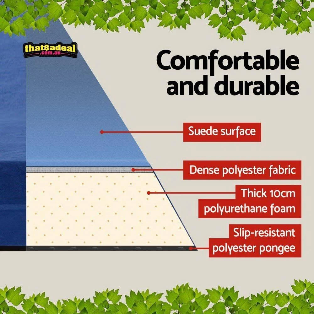Self Inflating Camping Sleeping Mat Double Navy 10cm Thick U71745