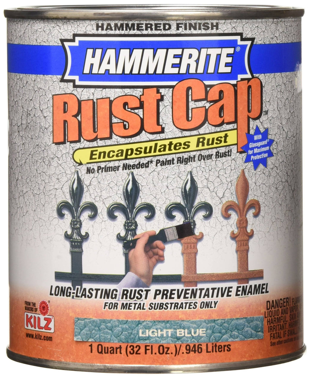 Light Blue Hammered Finish Enamel Paint 1 qt J34689