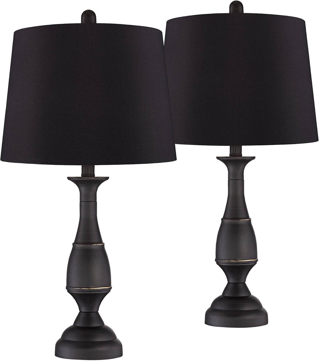 Set of 2 Dark Bronze Metal Table Lamps C49640