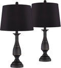 Set of 2 Dark Bronze Metal Table Lamps C49640