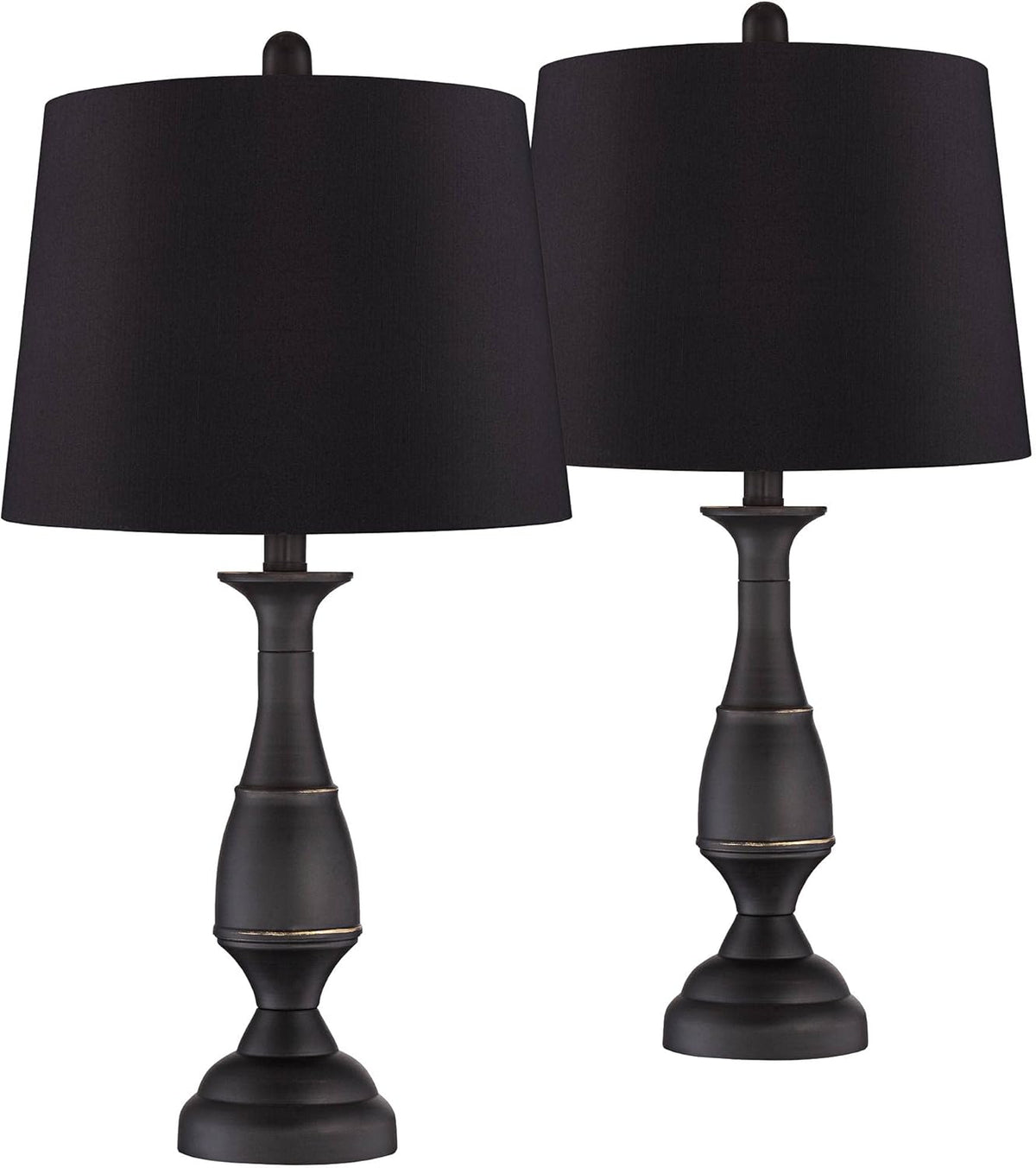 Set of 2 Dark Bronze Metal Table Lamps C49640