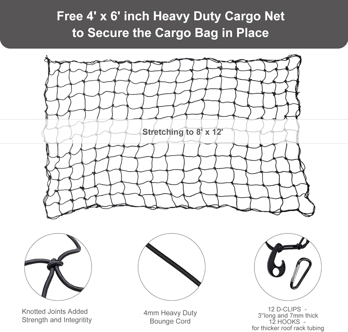 Waterproof 600D Heavy Duty Truck Bed Cargo Bag with Cargo Net L1286
