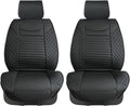 Black Red Waterproof Leather Car Seat Covers Set of 2 Z343