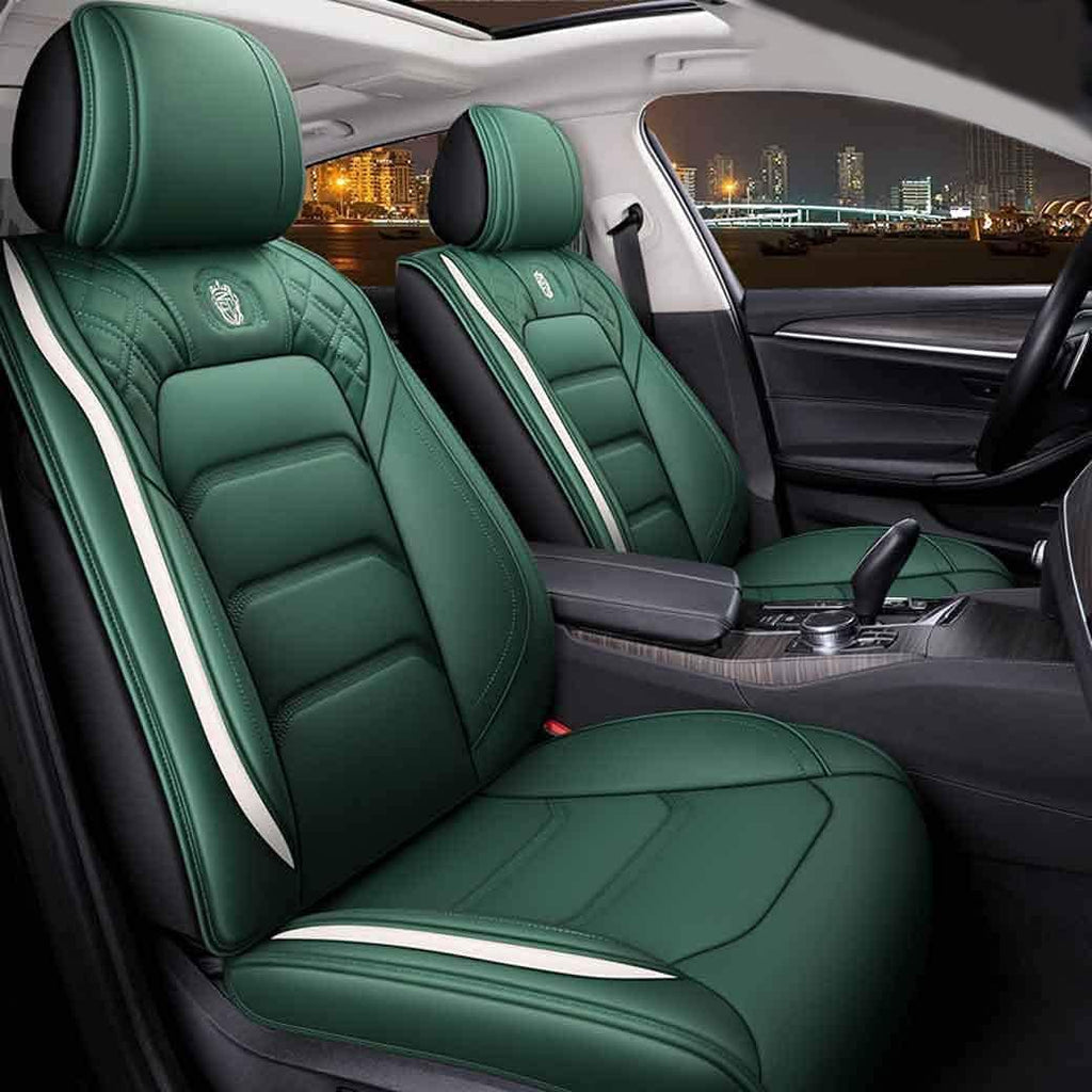 Leather Car Seat Covers 5 Seats Full Set Black Pink Q613675