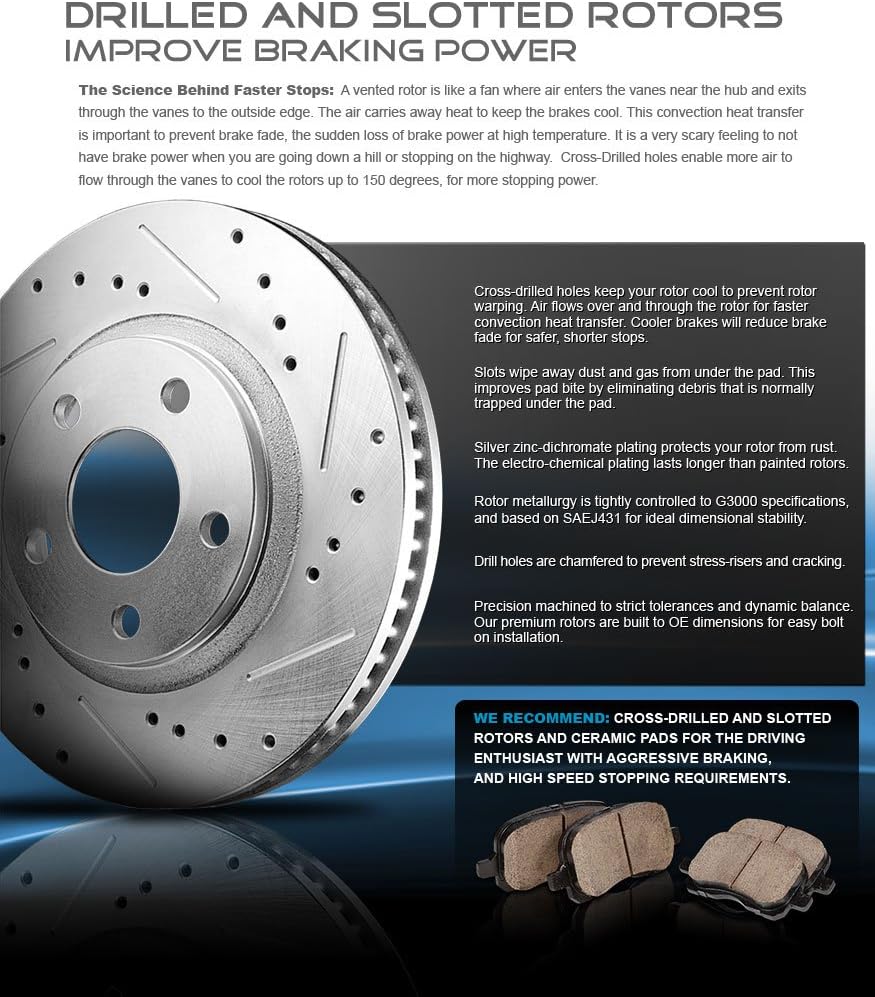 Powder Coated Red Calipers Rotors Ceramic Pads Kit Q240220