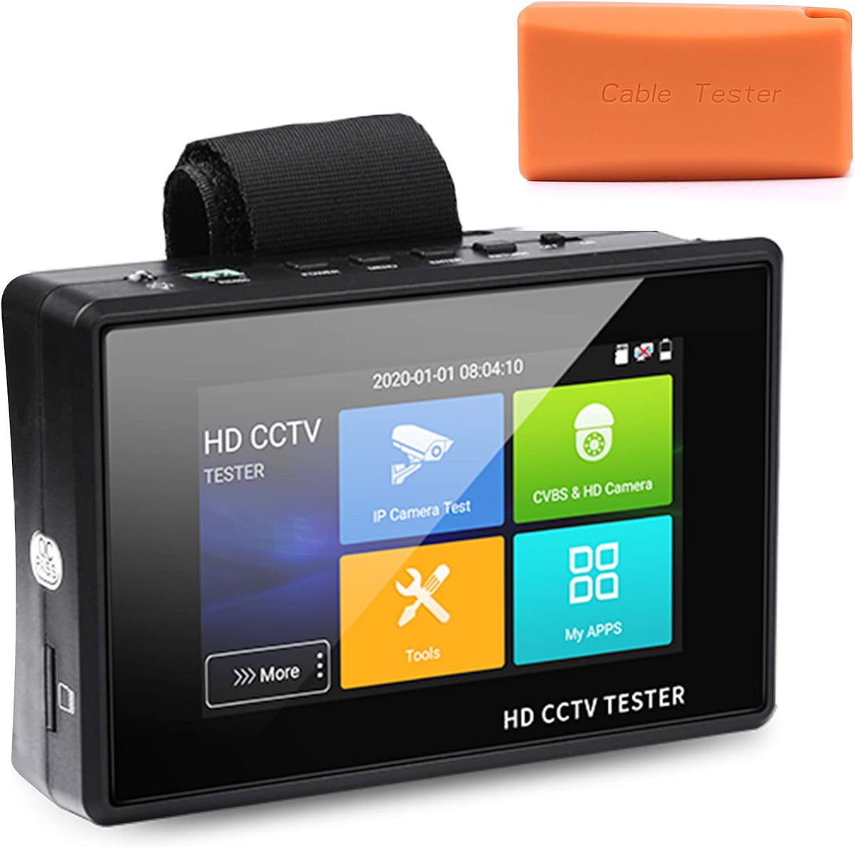 4 Inch Portable IP Camera Tester 4K H.265 CVBS CVI TVI AHD Analog with POE V7401