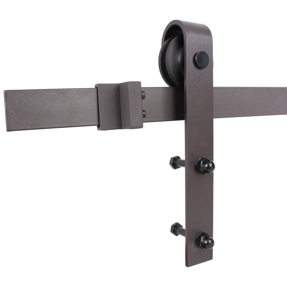 Stained Wood Sliding Barn Door with Hardware Kit O71651
