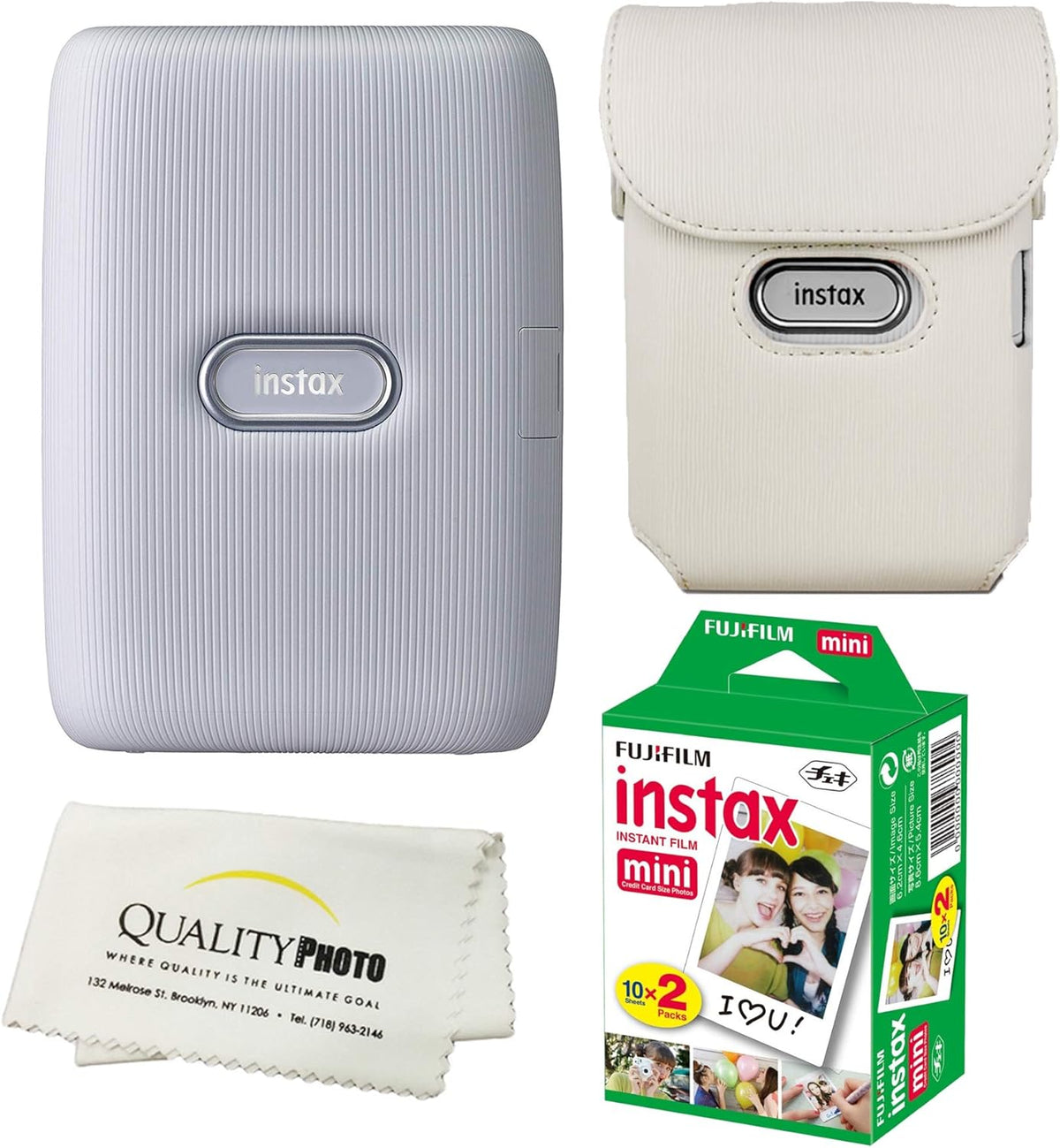 Instax Mini Link Smartphone Printer Bundle with Case and 20 Films F43247
