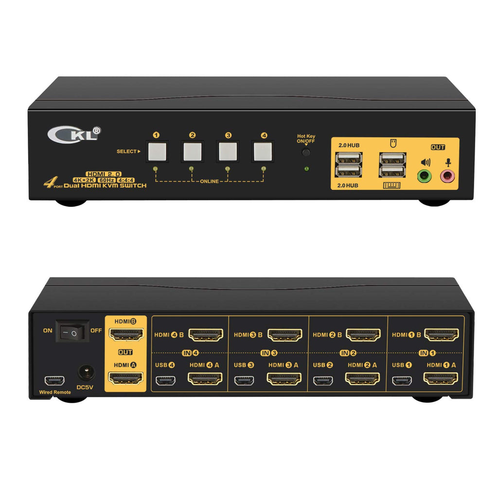 2 Port USB 3.0 KVM Switch Dual Monitor DisplayPort 1.4 4K@144Hz 8K@30Hz K6398