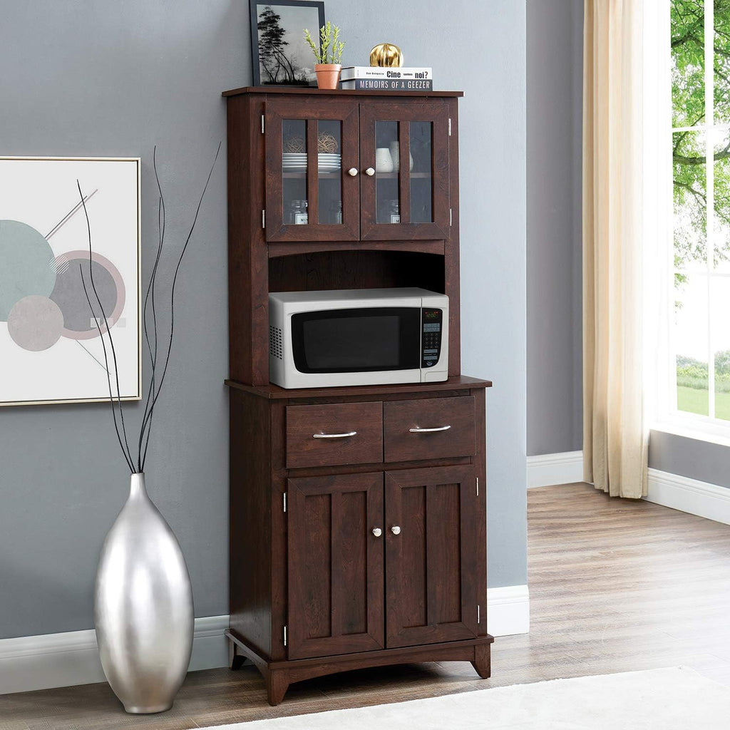 Charcoal Microwave Storage Stand with Double Door Cabinets R801169