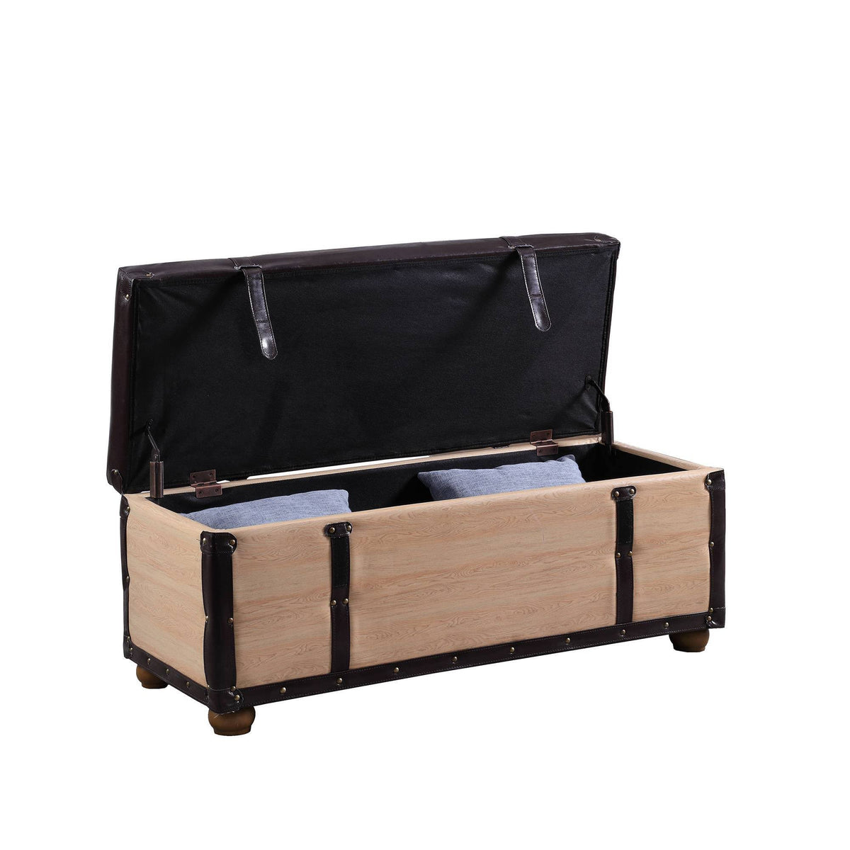 Brown Bonded Leather Storage Bench Z693312