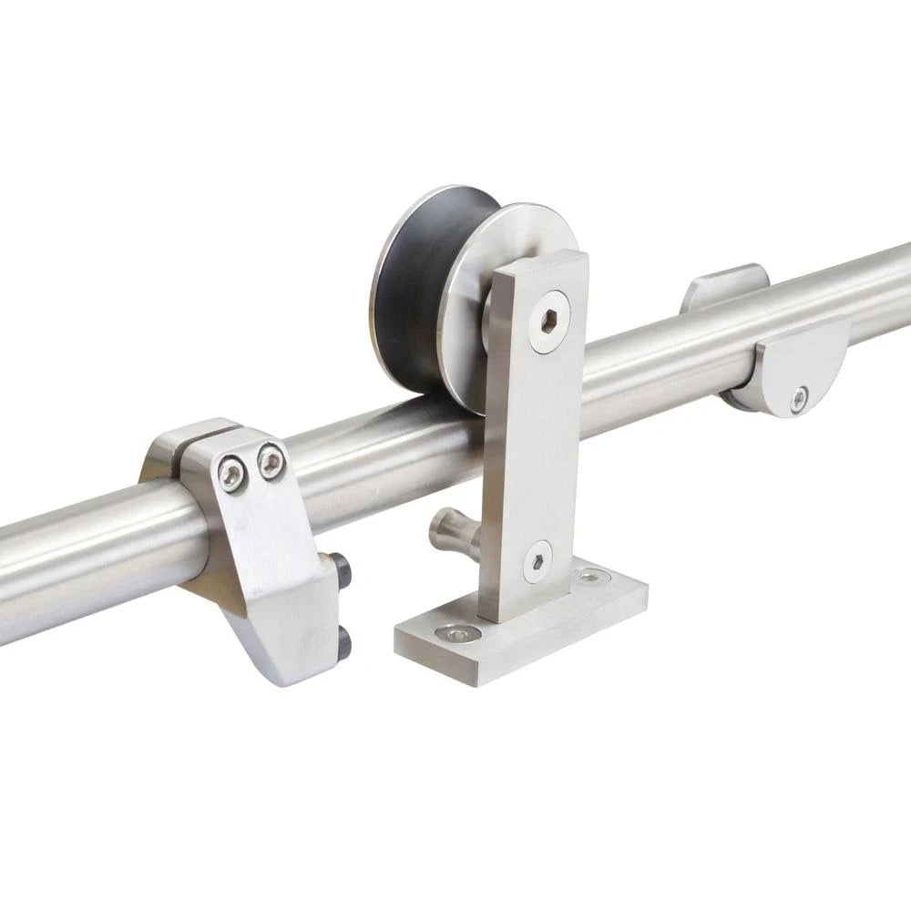 96 in. Stainless Steel Sliding Door Track and Hardware Set J215